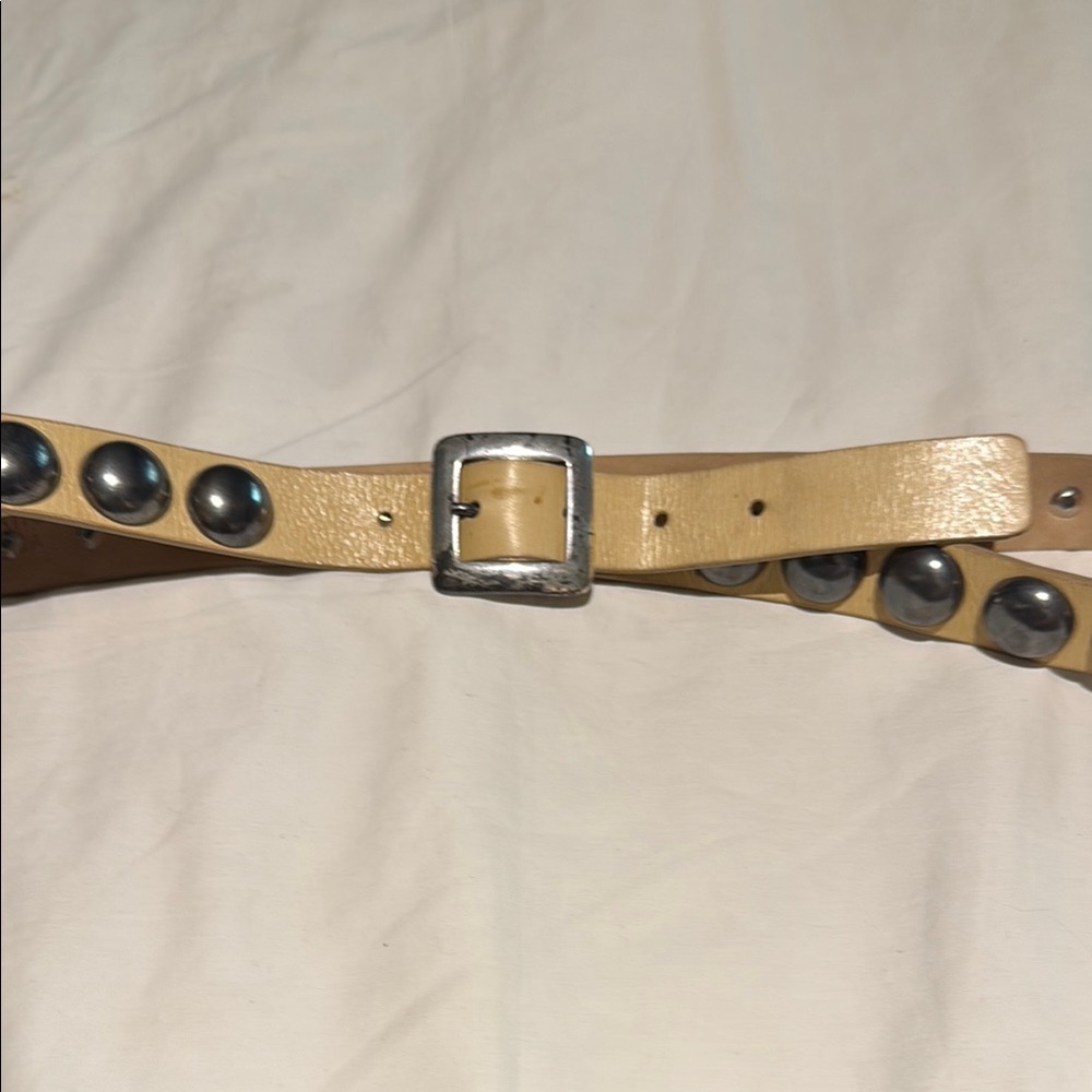 Studded Tan Leather Belt